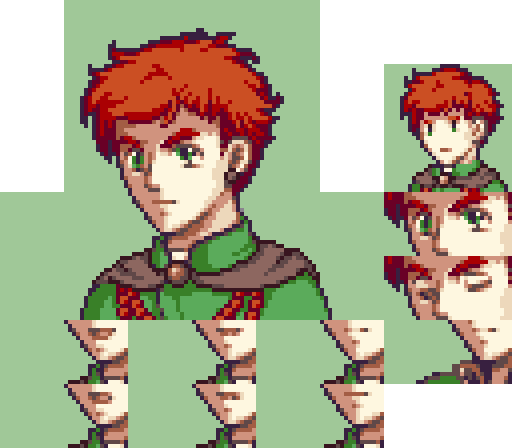 Character portrait Tiles for a Fire Emblem ROM Hack
