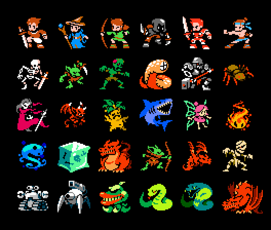 NES style JRPG enemies