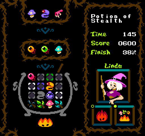 NES puzzle game mockup